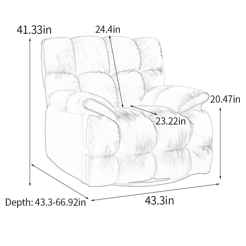 Ellease Faux Leather Recliner, Dark Gray Faux Leather