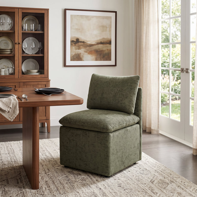 Chaise d'appoint rembourrée, Vert