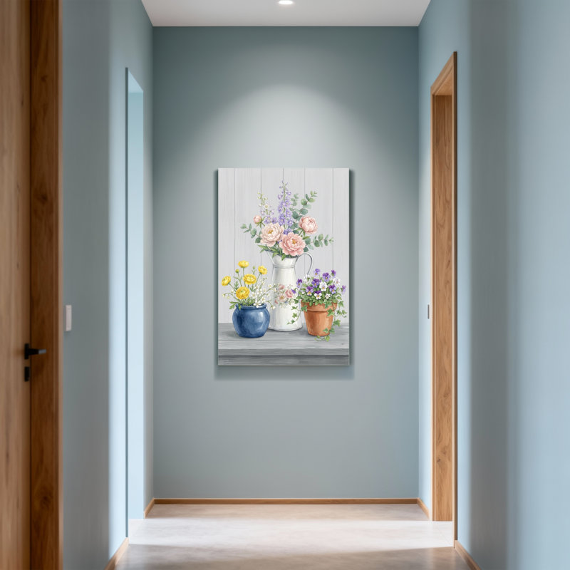Arrangement floral plantes et fleurs en pots et en pot, H 12 po x l 18 po