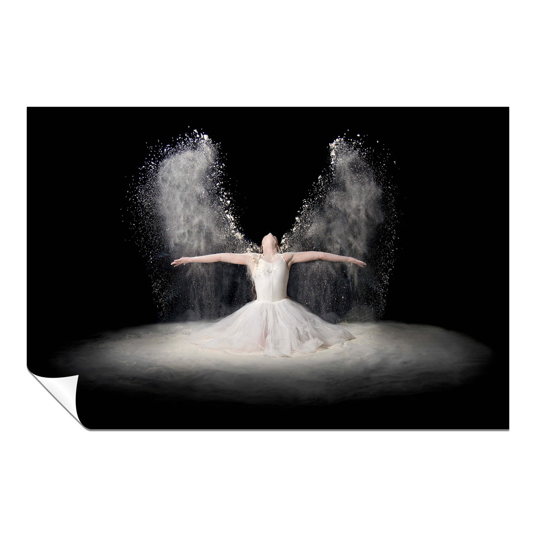 Panther Print Fine Art Prints Ballerina In White Dress Powder Angel Wings Artistic Unframed Poster, Pictures For Home Walls, Bedroom, Living Room & Ba