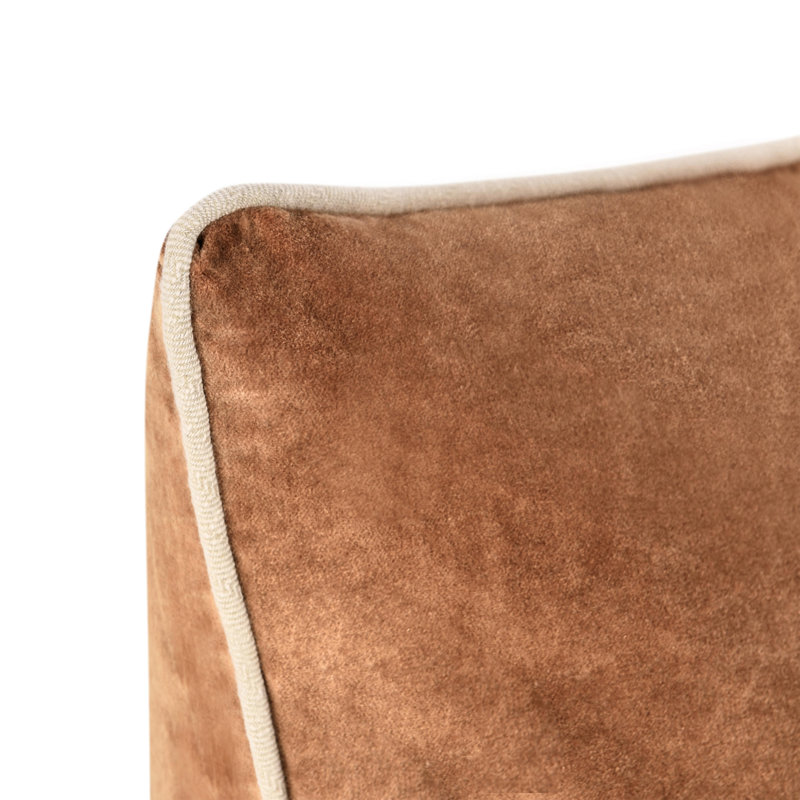 Harriet Cotton Throw Pillow, Square 22", Hazel Brown