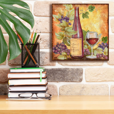 «Grapevine & Wine Red» par Art Licensing Studio, art mural sur toile