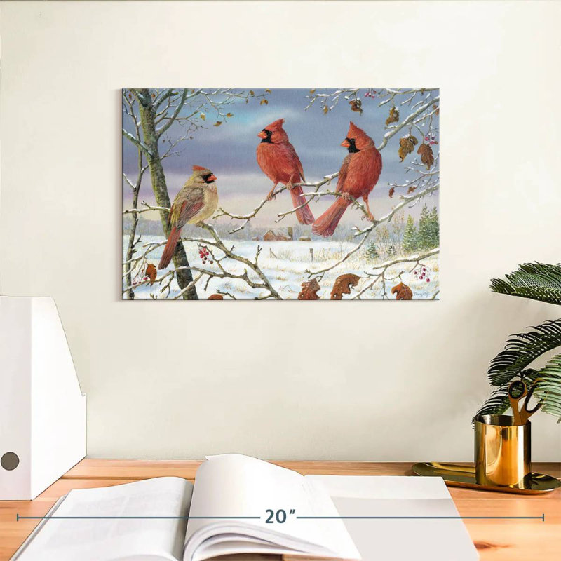 Les premiers cardinaux de neige Brampt, H 8 po x l 12 po