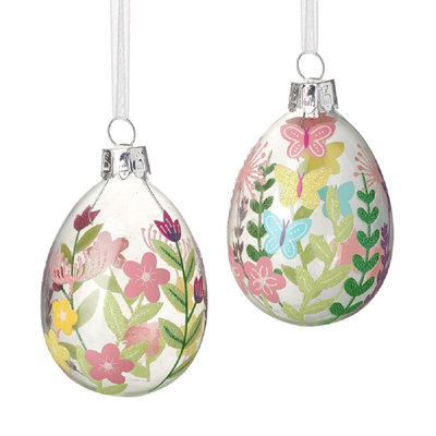 10cm Glass Plants & Flowers Holiday Shaped Ornament