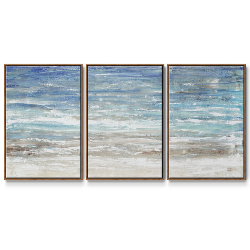 Choppy Water I 3 pièces, Cadre noyer, H 36 po x l 75 po