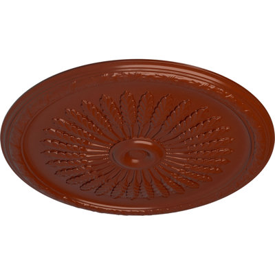 Endurathane Juniper Ceiling Medallion, 36"OD x 1 1/2"P (Fits Canopies up to 7"), Hand-Painted Firebrick Finish