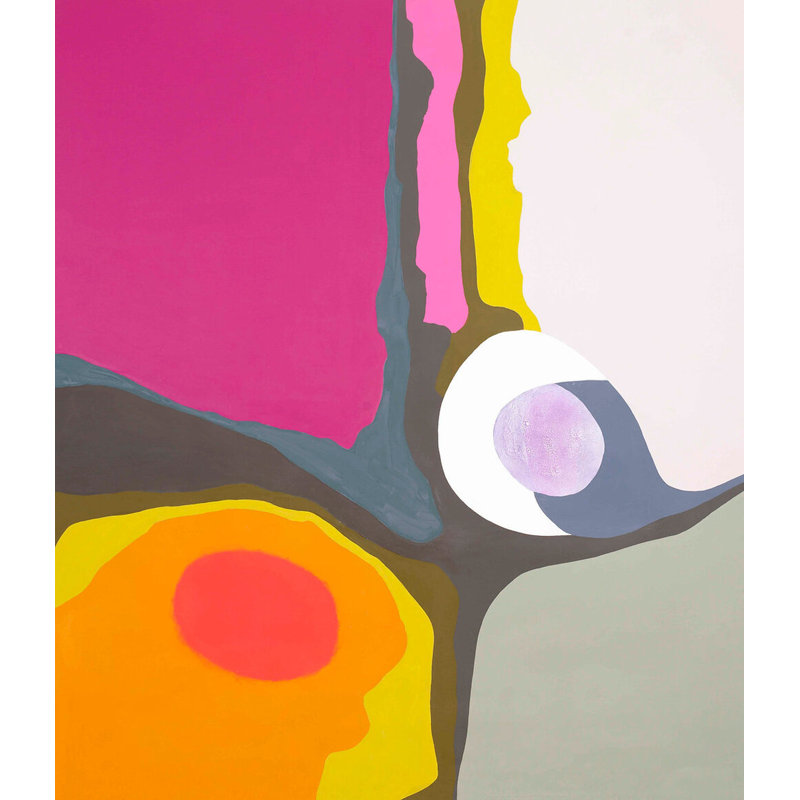 Moon up Sundown - Peinture sur toile avec cadre flottant, H 48 po x l 36 po