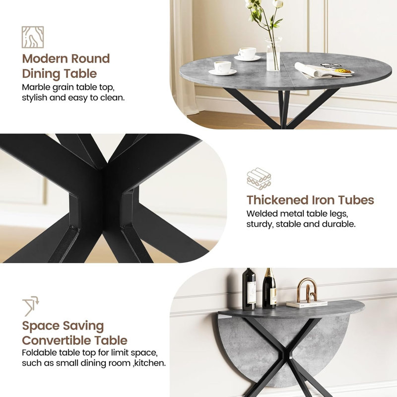 4 - Person Dining Set, Black, Grey