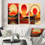 «Red Bold Sunset», 3 pièces sur toile-1680055424-1680055482