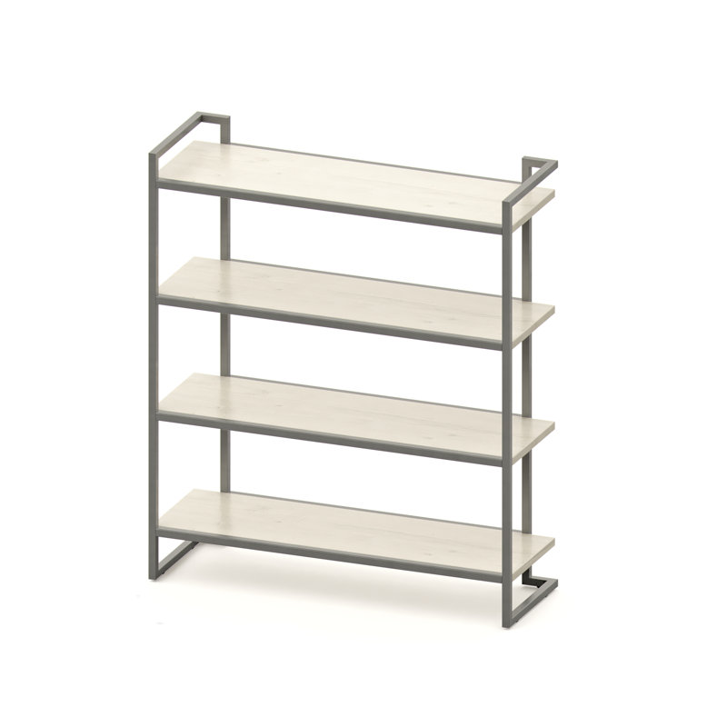 Dedakia 139cm H Etagere Bookcase, Anthracite, Cream, 139cm H x 119cm W x 40cm D