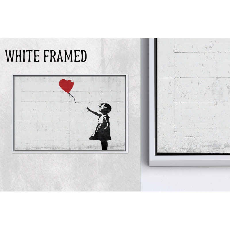 Toile imprimée: Fille de Banksy avec art en ballon - Décoration murale unique, 1P, 63,1 po de hauteur x 114,2 po de largeur