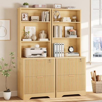 2 Drawer File Cabinet With Lock, Wood Filing Cabinet Fits Letter