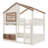 Full Over Full Solid Wood House Bunk Bed with Bookshelves and Safety Fencing-2024504630-2022888919