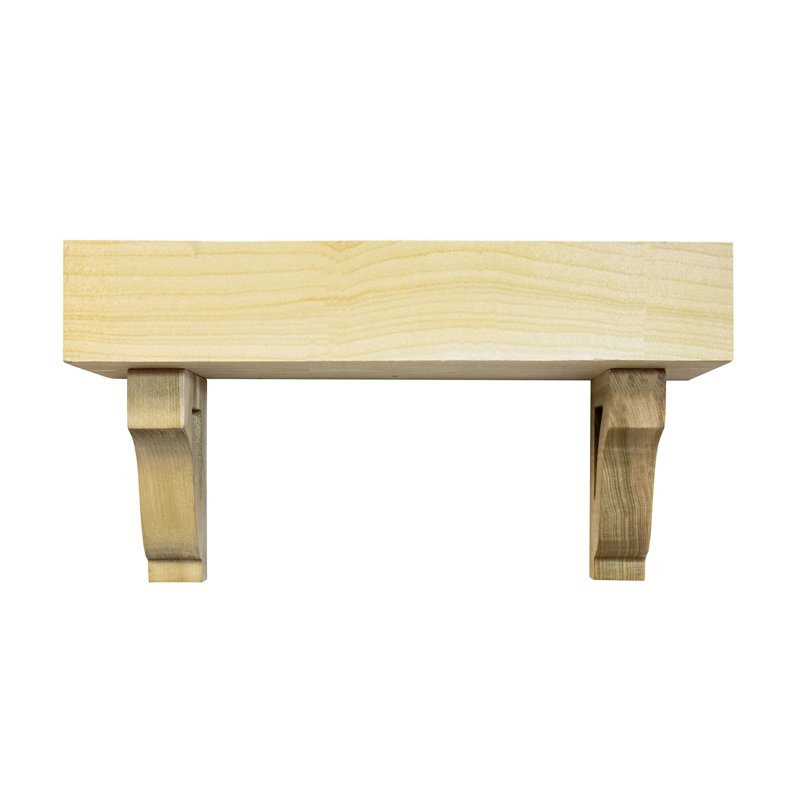 Tablettes flottantes en peuplier avec corbeaux, 12" H x 16" W x 6" D