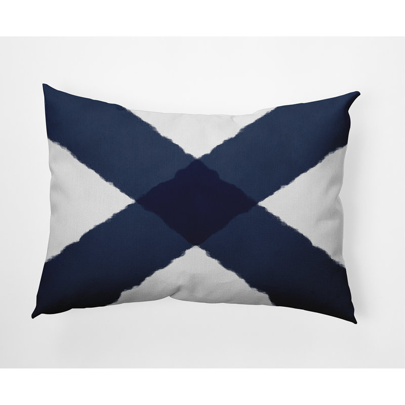 Housse et insert de coussin décoratif d'extérieur X Marks The Spot, Bleu marine