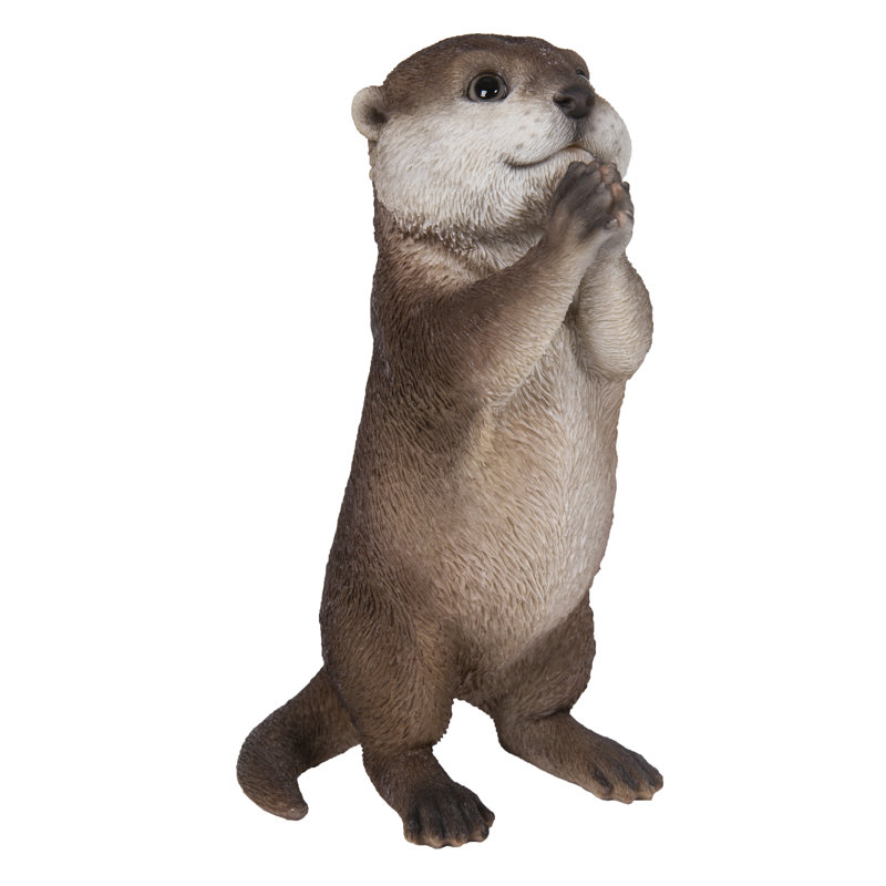 Charming Brown Polyresin Praying Otter Garden Statue