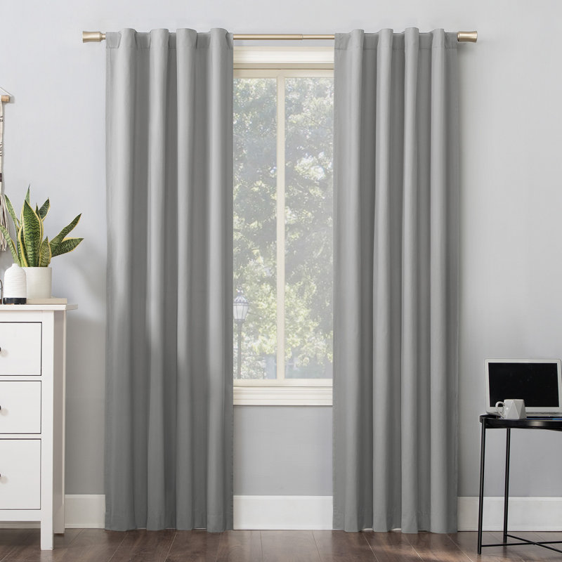 Thermal 100% Blackout Back Tab/Rod Pocket Curtain Panel - Basics by Wayfair™, 40" W x 63" L, Silver Gray