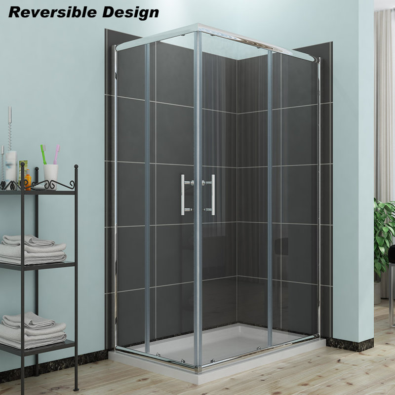 Nesi Rectangular Shower Enclosure with Tray, 1850mm H x 1000mm W x 900mm D