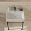 Lavabo de salle de bain console avec trop-plein, lavabo mural