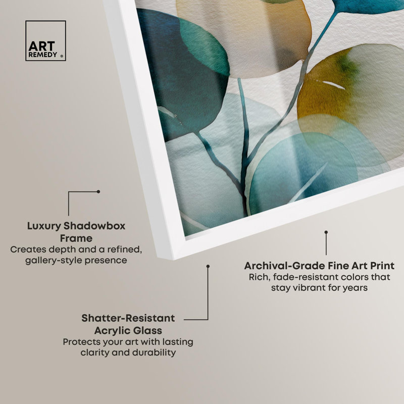Reproduction naturelle Aucun Eucalyptus II par Art Remedy, H 21 po x l 17 po, Blanc