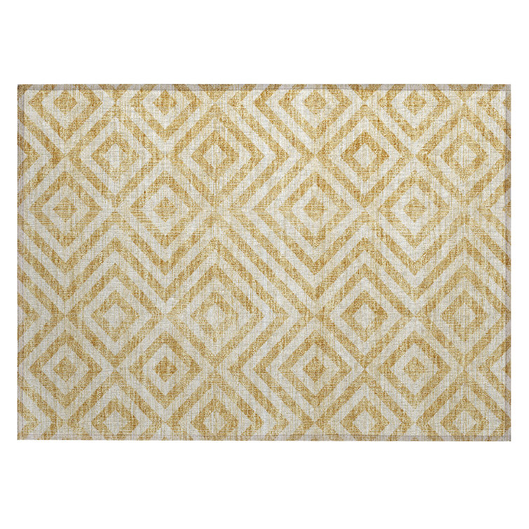 Washable Geometric Indoor / Outdoor Rug