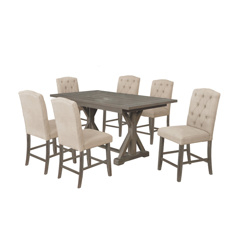 Elisabeth 6 - Person Trestle Dining Set, Beige