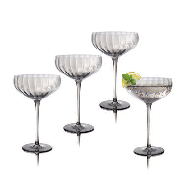 Orlosky Amber Coupe Glasses, Set/4