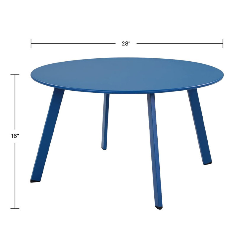 Four Leg Coffee Table, Peacock Blue