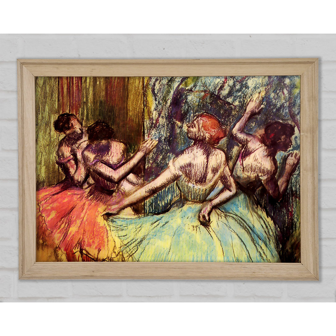 Gerahmtes Leinwandbild Degas Four Dancers Behind the Scenes