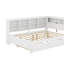 Lit de jour double en bois avec couchette, tablette de rangement et ports de chargement USB-44246821