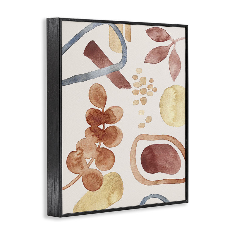 «Earthy Soft Nature Shapes», estampe numérique, design par Camila Juncos, H 20 po x l 16 po, Giclée encadrée noir minuit