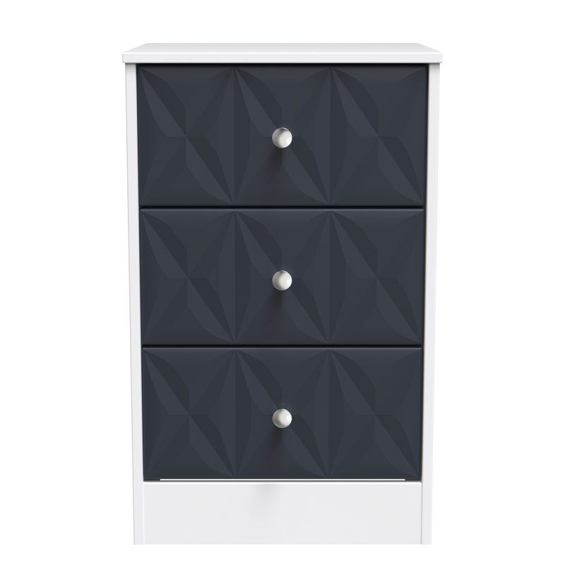 San Jose Bedside Table, Indigo Matt/White Matt