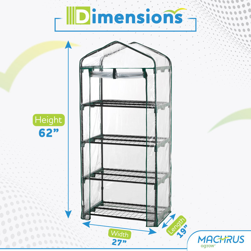 Ogrow 4-Tier Portable Greenhouse with Clear Cover