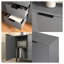 Buffet gris avec rangement, armoire de cuisine en bois 47,2 po à 3 tiroirs et 2 portes, armoire à café