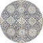 Hand-Knotted High-Quality Gray Round Area Rug