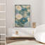 "Blue and Beige Floral", motif botanique décoratif, impression sur toile-124795386-124795389