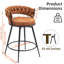 Annemarie Upholstered Counter Stool with Metal Frame-301158345