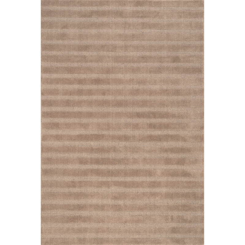Vestry Brown Handmade Wool Striped Rectangular Area Rug, 8' x 10'