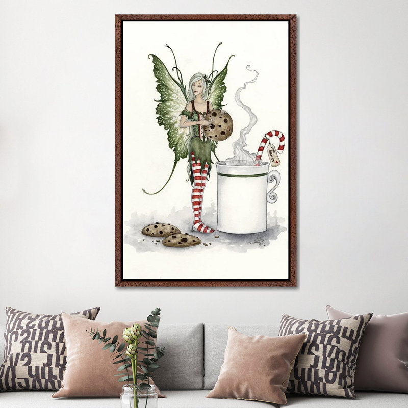 Cookie Thief by Amy Brown - Print on Canvas, Classic Brown Wood Framed, 152.4cm H x 101.6cm W x 3.81cm D
