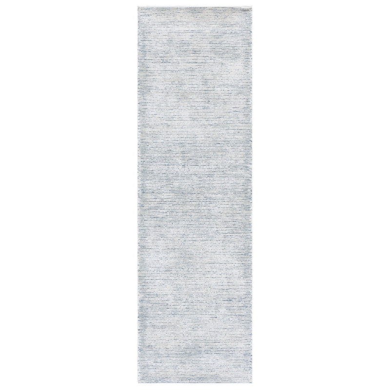 Ajnesh Hand Tufted Viscose/Wool Rug in Blue/Ivory, Runner 2'3" x 8'