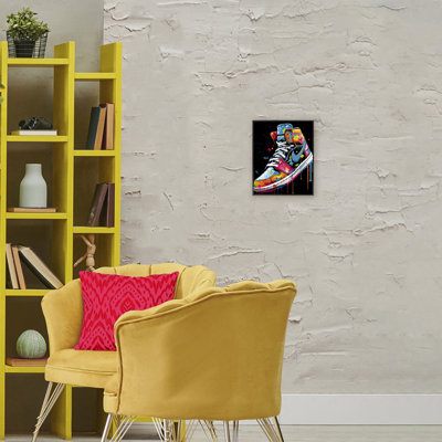 Paint Drip High Top Sneakers Framed Giclee, design by Creative Studio