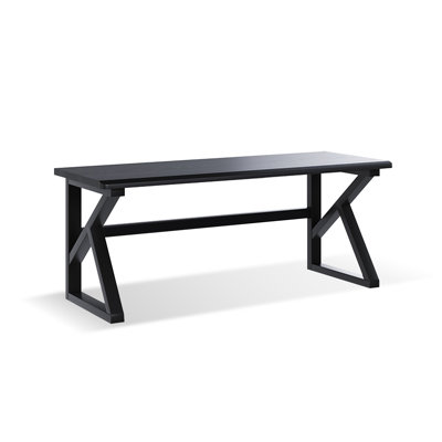 Bureau rectangulaire en bois massif noir