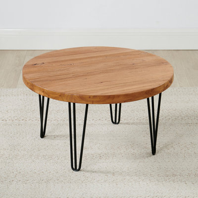 Elm Wood Round Coffee Table