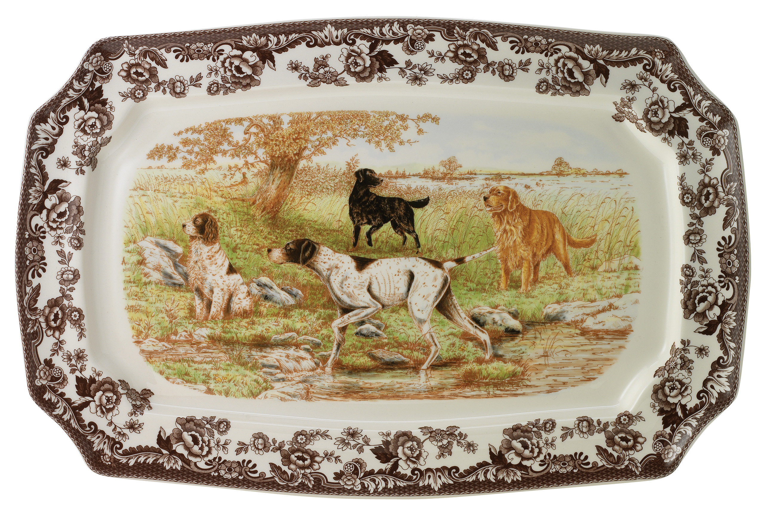 Spode Woodland Dogs Rect Platter 17.5" All Dogs & Reviews | Wayfair