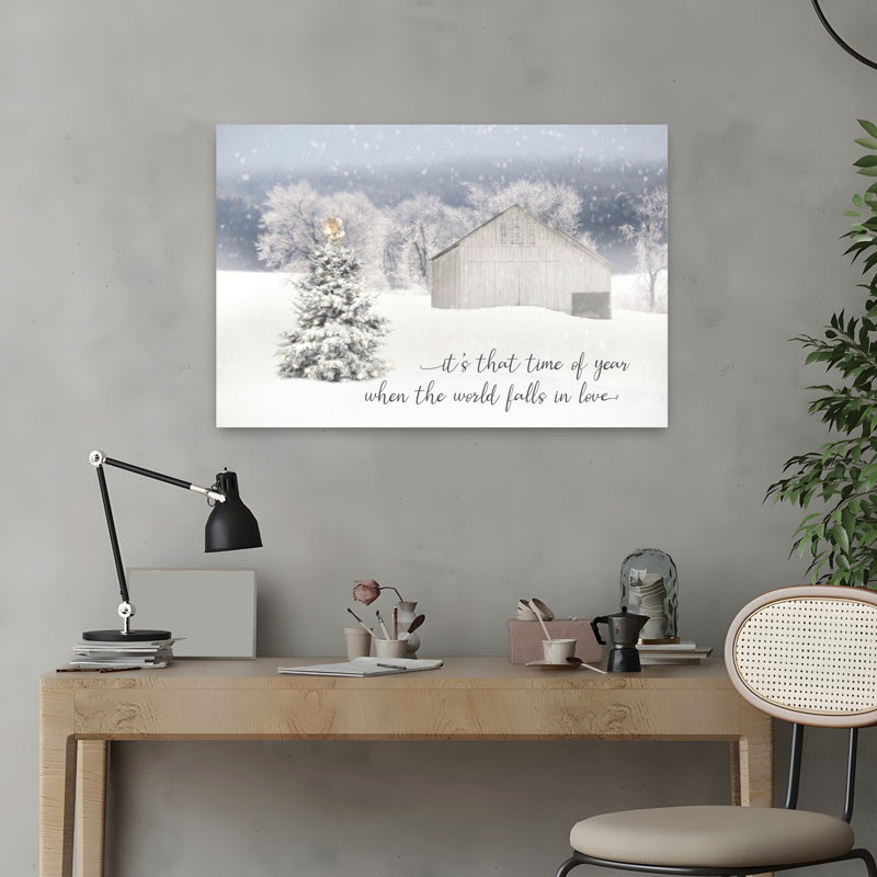 Winter Winter, arbre de Noël contemporain abstrait, art d'hiver, H 16 po x l 24 po