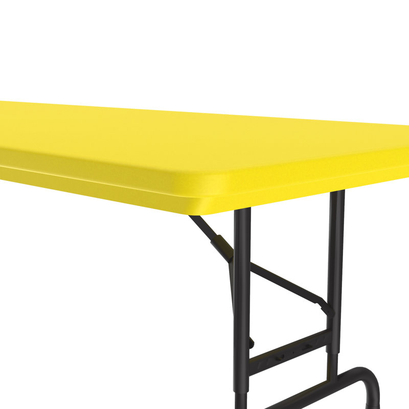 Table pliante rectangulaire en plastique réglable, Jaune, H 32 po x L 72 po x l 30 po