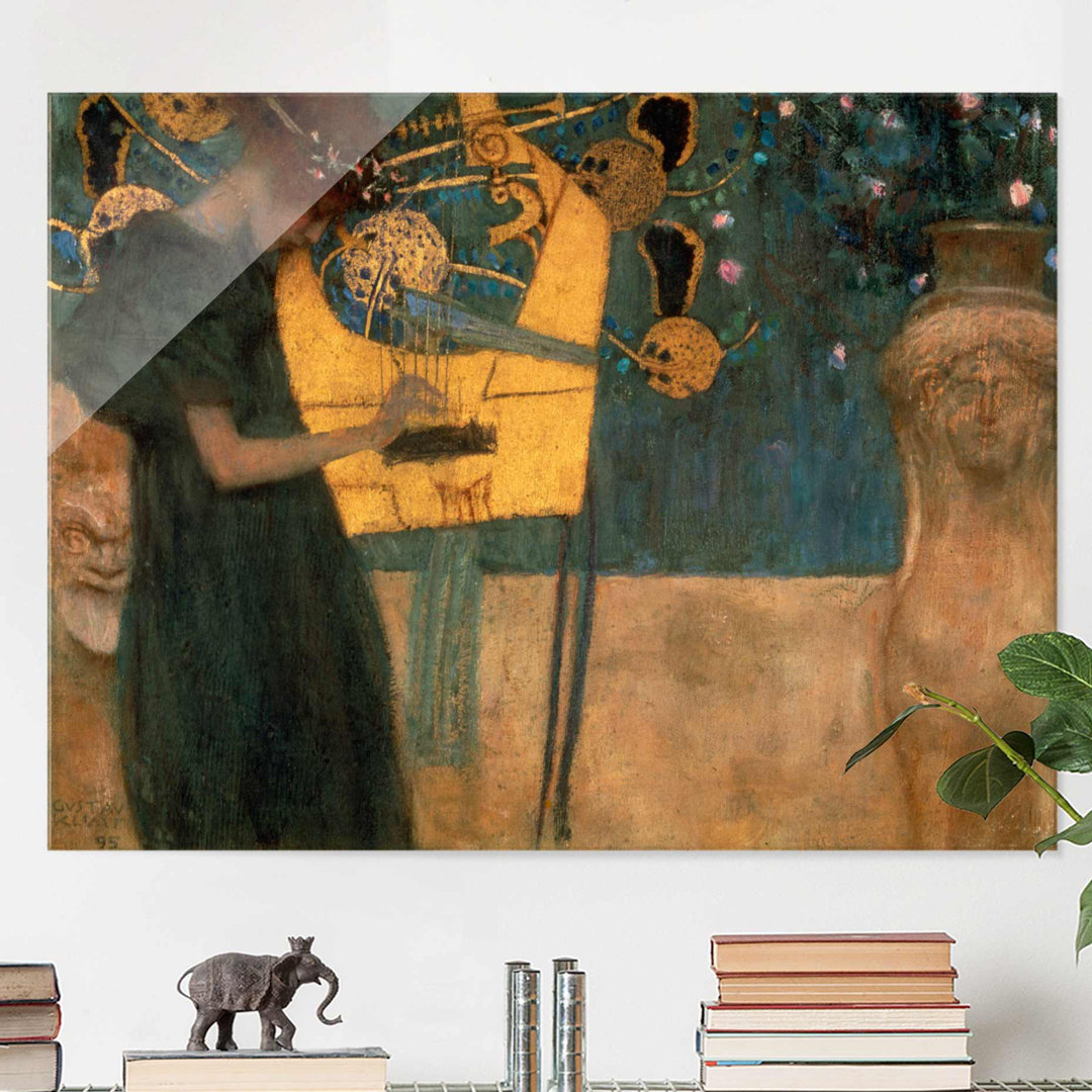 Glasbild Die Musik von Gustav Klimt