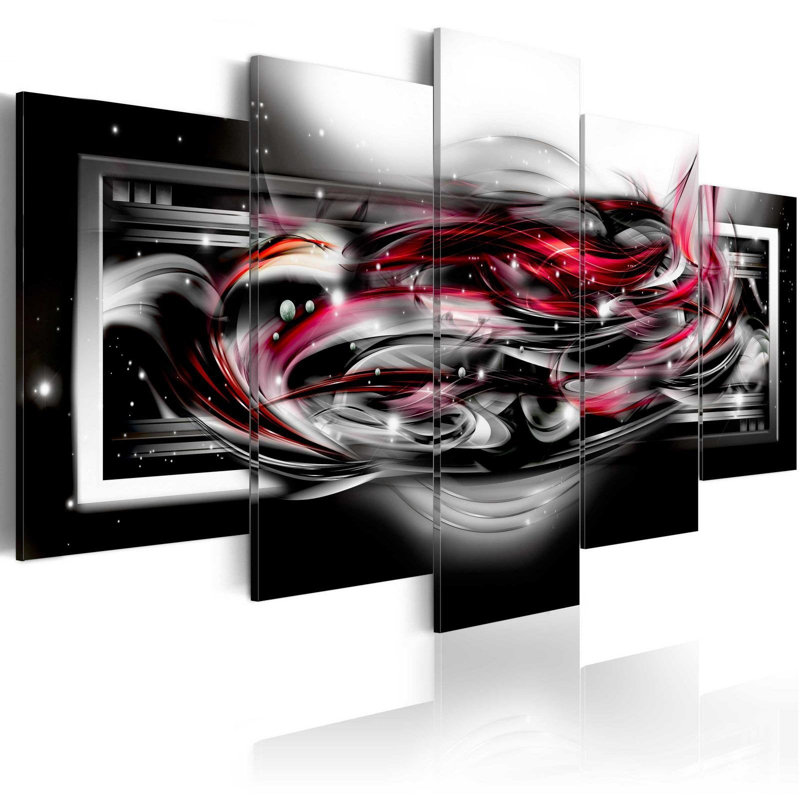 " Carmine Ribbon " 5 - Pieces, 40" H x 80" W x 0.7" D