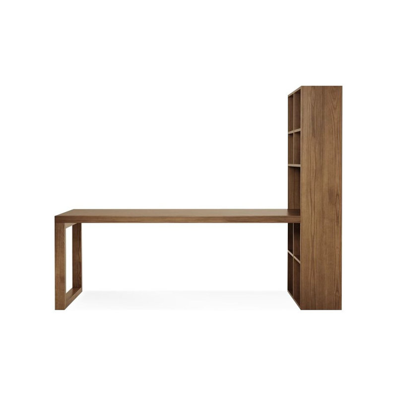 Bureaux rectangulaires en bois massif Burlywood, Retour à gauche, H 29,53 po x l 94,49 po x P 23,62 po