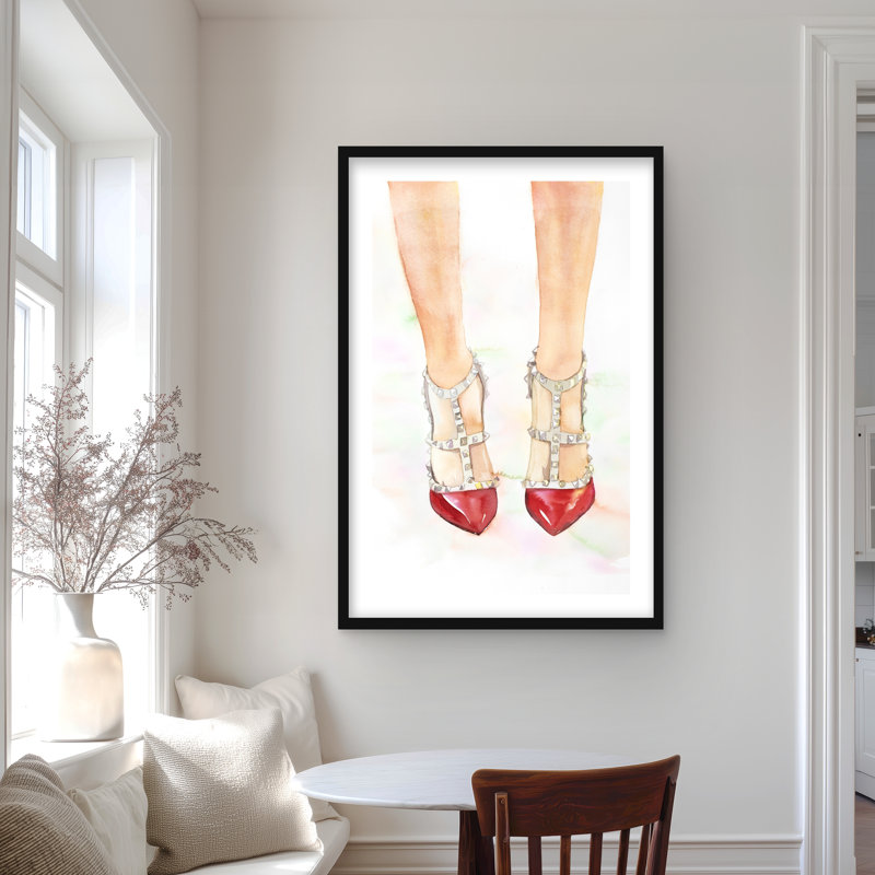 Talons hauts rouges cloutés - mode romantique
